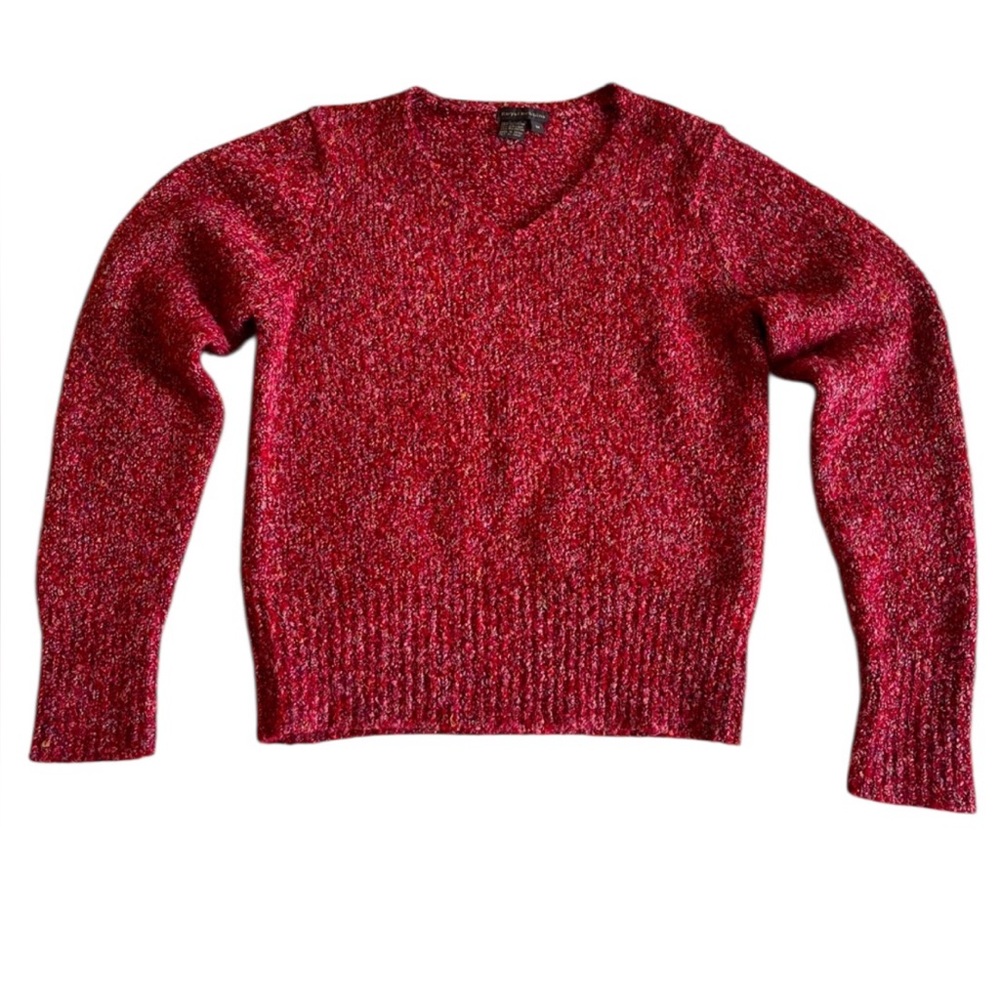 Royal Robbins Multicolor V-Neck Sweater – Women’s Medium – Cranberry Pullover